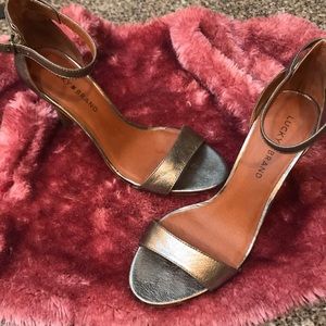 Lucky brand Juliette heels bronze/gray metallic